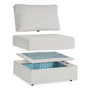 Lovesac Storage Seat Cover Set: Sky Grey Corded Velvet